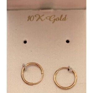 Taylor Grace 10K Solid Yellow Gold Tube Hoop Earrings Petite Small Children’s